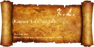 Kapsa László névjegykártya