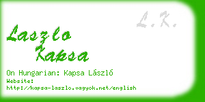 laszlo kapsa business card
